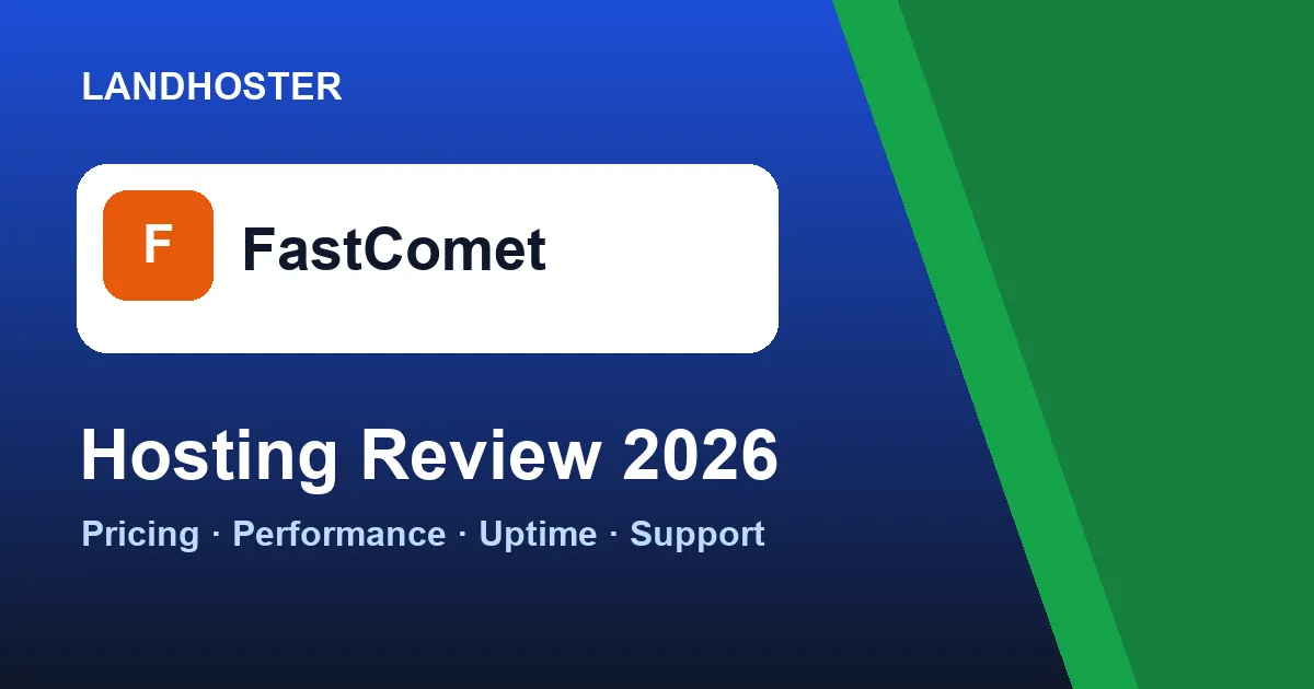 FastComet review 2026 hosting pricing and performance