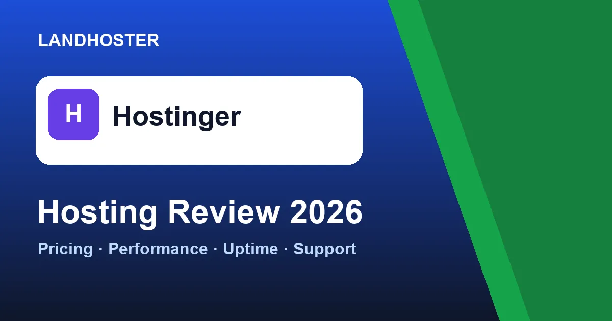 Hostinger review 2026 hosting pricing and performance
