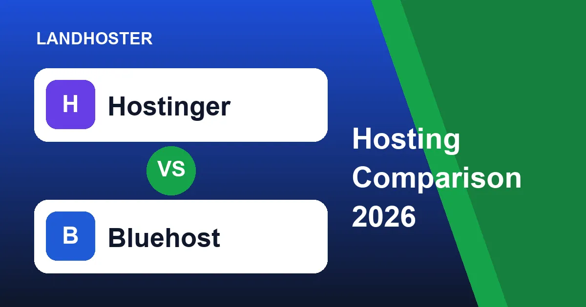 Hostinger vs Bluehost 2026 web hosting comparison