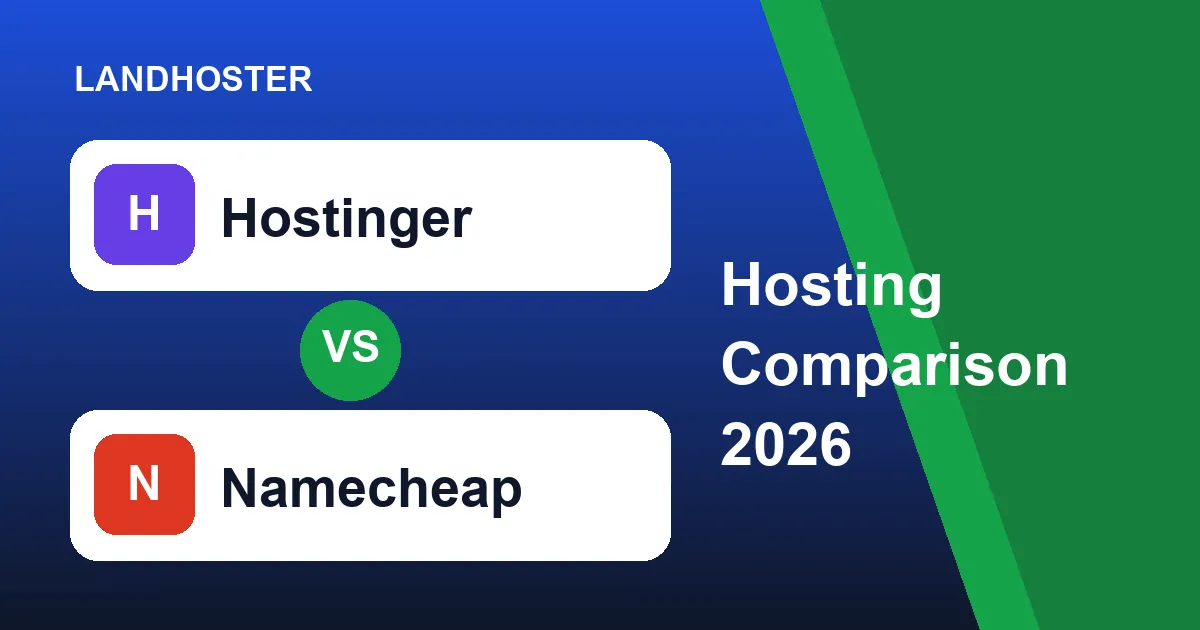 Hostinger vs Namecheap 2026 web hosting comparison