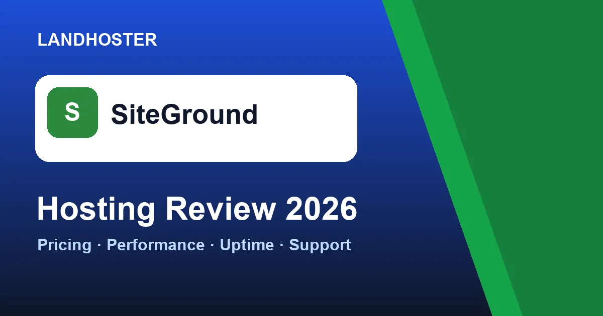SiteGround review 2026 hosting pricing and performance