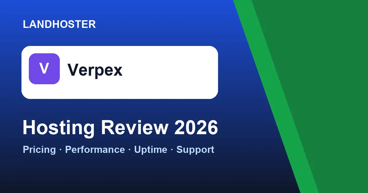 Verpex review 2026 hosting pricing and performance